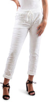 Poluma Pants - Gigi Moda - Made in Italy # Cropped pants, drawstring, drawstring pants, Gigi Moda, lightweight, made in italy, Pants, plain, pockets, stretch