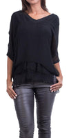 Diana Top - Gigi Moda - Made in Italy # 100% Silk, Blouse, free shipping, Gigi Moda, italian top, Made in Italy, OS, resort, resort wear, Silk, Top, washable
