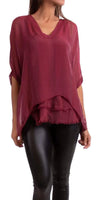 Diana Top - Gigi Moda - Made in Italy # 100% Silk, Blouse, free shipping, Gigi Moda, italian top, Made in Italy, OS, resort, resort wear, Silk, Top, washable
