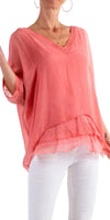 Diana Top - Gigi Moda - Made in Italy # 100% Silk, Blouse, free shipping, Gigi Moda, italian top, Made in Italy, OS, resort, resort wear, Silk, Top, washable