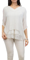 Diana Top - Gigi Moda - Made in Italy # 100% Silk, Blouse, free shipping, Gigi Moda, italian top, Made in Italy, OS, resort, resort wear, Silk, Top, washable