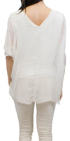 Diana Top - Gigi Moda - Made in Italy # 100% Silk, Blouse, free shipping, Gigi Moda, italian top, Made in Italy, OS, resort, resort wear, Silk, Top, washable