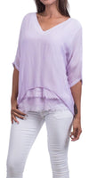 Diana Top - Gigi Moda - Made in Italy # 100% Silk, Blouse, free shipping, Gigi Moda, italian top, Made in Italy, OS, resort, resort wear, Silk, Top, washable