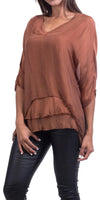 Diana Top - Gigi Moda - Made in Italy # 100% Silk, Blouse, free shipping, Gigi Moda, italian top, Made in Italy, OS, resort, resort wear, Silk, Top, washable