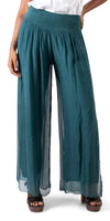 Jasmin Slit Pant - Gigi Moda - Made in Italy # fall, free shipping, Made in Italy, OS, resort, resort wear, Silk, Slit, spring, summer, winter