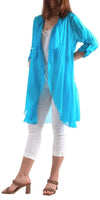 Portici Silk Cardigan - Gigi Moda - Made in Italy # 3/4 sleeve, Cardigan, free shipping, Gigi Moda, long, Made in Italy, one size, OS, Silk, viscose