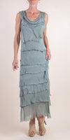 Siena Maxi Dress - Gigi Moda - Made in Italy # 100% Silk, Dress, Gigi Moda, Made in Italy, Maxi Dress, MOB DRESS, MOG DRESS, MOTHER OF GROOM DRESS, MOTHER OF THE BRIDE DRESS, one size, OS, Ruffle, ruffle dress, ruffled hem, RUFFLED DRESS, ruffles, Silk, Sleeveless, Tier Ruffle, tiered ruffle