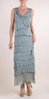 Siena Maxi Dress - Gigi Moda - Made in Italy # 100% Silk, Dress, Gigi Moda, Made in Italy, Maxi Dress, MOB DRESS, MOG DRESS, MOTHER OF GROOM DRESS, MOTHER OF THE BRIDE DRESS, one size, OS, Ruffle, ruffle dress, ruffled hem, RUFFLED DRESS, ruffles, Silk, Sleeveless, Tier Ruffle, tiered ruffle
