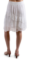La Ragazza Skirt - Shop Gigi Moda - Made in Italy # 100% Silk, asymmetrical, asymmetrical skirt, elastic waistband, gigi moda, ruffled skirt, ruffles, skirt