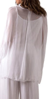 Angelo Silk Blouse - Gigi Moda - Made in Italy # 100% Silk, 2 piece, Blouse, button down, button up, comforatable fit, Dolman sleeve, dolman sleeves, italian silk top, made in italy, matching set, silk blouse, Silk top, Tops, womans clothing