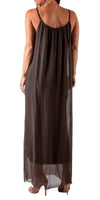 Venus Silk Dress - Gigi Moda - Made in Italy # 100% Silk, Dress, Gigi Moda, Made in Italy, Maxi Dress, OS, resort, resort wear, Silk, Sleeveless, Spaghetti Strap, washable