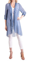 Portici Silk Cardigan - Gigi Moda - Made in Italy # 3/4 sleeve, Cardigan, free shipping, Gigi Moda, long, Made in Italy, one size, OS, Silk, viscose