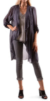 Portici Silk Cardigan - Gigi Moda - Made in Italy # 3/4 sleeve, Cardigan, free shipping, Gigi Moda, long, Made in Italy, one size, OS, Silk, viscose