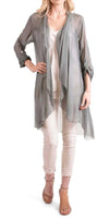 Portici Silk Cardigan - Gigi Moda - Made in Italy # 3/4 sleeve, Cardigan, free shipping, Gigi Moda, long, Made in Italy, one size, OS, Silk, viscose