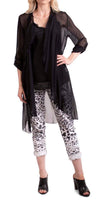 Portici Silk Cardigan - Gigi Moda - Made in Italy # 3/4 sleeve, Cardigan, free shipping, Gigi Moda, long, Made in Italy, one size, OS, Silk, viscose