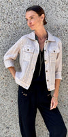 Lorenzo Linen Jacket - Gigi Moda - Made in Italy # 100% Linen, button down, clothing for women, front pockets, Gigi Moda, italian apparel, Jacket, Linen jacket, Made in Italy, OS, solid color, Top, washable