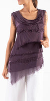 Siena Sleeveless Top - Gigi Moda - Made in Italy # Blouse, Gigi Moda, Made in Italy, one size, OS, Ruffle, Silk, Sleeveless, Top