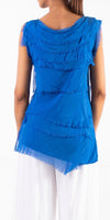 Siena Sleeveless Top - Gigi Moda - Made in Italy # Blouse, Gigi Moda, Made in Italy, one size, OS, Ruffle, Silk, Sleeveless, Top