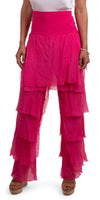 Siena Pant - Gigi Moda - Made in Italy # Gigi Moda, italian pants, italian silk, Made in Italy, OS, Pants, Ruffle, Silk, silk pants