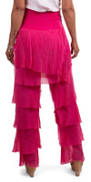 Siena Pant - Gigi Moda - Made in Italy # Gigi Moda, italian pants, italian silk, Made in Italy, OS, Pants, Ruffle, Silk, silk pants