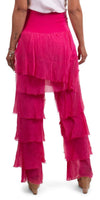 Siena Pant - Gigi Moda - Made in Italy # Gigi Moda, italian pants, italian silk, Made in Italy, OS, Pants, Ruffle, Silk, silk pants