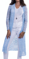 Clara Long Knit Cardigan - Gigi Moda - Made in Italy # Cardigan, floral lace, Gigi Moda, Jacket, lace knit, Made in Italy, OS, stretchy