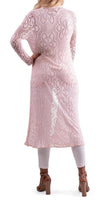 Clara Long Knit Cardigan - Gigi Moda - Made in Italy # Cardigan, floral lace, Gigi Moda, Jacket, lace knit, Made in Italy, OS, stretchy