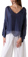 Isabetta Silk Crop Top - Gigi Moda - Made in Italy # italian clothing, made in italy, silk, silk blouse, womens clothing, womens tops