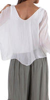 Isabetta Silk Crop Top - Gigi Moda - Made in Italy # italian clothing, made in italy, silk, silk blouse, womens clothing, womens tops