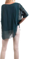 Carmelina Silk Kaftan - Gigi Moda - Made in Italy # 100% silk, BLACK, Burgundy, california boutique, carlsbad, Frayed Edge, free shipping, Gigi Moda, gray, hot pink, italian blouse, Italian Clothing, italian fashion, italian outfit, italian silk, Kaftan, lime, made in Italy, navy, olive, online shopping, pink, raw edge, white