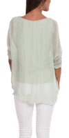 Carmelina Silk Kaftan - Gigi Moda - Made in Italy # 100% silk, BLACK, Burgundy, california boutique, carlsbad, Frayed Edge, free shipping, Gigi Moda, gray, hot pink, italian blouse, Italian Clothing, italian fashion, italian outfit, italian silk, Kaftan, lime, made in Italy, navy, olive, online shopping, pink, raw edge, white