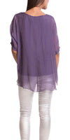 Carmelina Silk Kaftan - Gigi Moda - Made in Italy # 100% silk, BLACK, Burgundy, california boutique, carlsbad, Frayed Edge, free shipping, Gigi Moda, gray, hot pink, italian blouse, Italian Clothing, italian fashion, italian outfit, italian silk, Kaftan, lime, made in Italy, navy, olive, online shopping, pink, raw edge, white