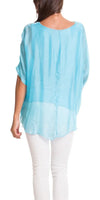 Carmelina Silk Kaftan - Gigi Moda - Made in Italy # 100% silk, BLACK, Burgundy, california boutique, carlsbad, Frayed Edge, free shipping, Gigi Moda, gray, hot pink, italian blouse, Italian Clothing, italian fashion, italian outfit, italian silk, Kaftan, lime, made in Italy, navy, olive, online shopping, pink, raw edge, white