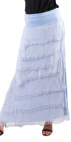 Siena Maxi Skirt - Gigi Moda - Made in Italy # 8601, Free Shipping, Gigi Moda, Made in Italy, OS, Ruffle, Silk