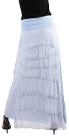 Siena Maxi Skirt - Gigi Moda - Made in Italy # 8601, Free Shipping, Gigi Moda, Made in Italy, OS, Ruffle, Silk