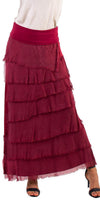 Siena Maxi Skirt - Gigi Moda - Made in Italy # 8601, Free Shipping, Gigi Moda, Made in Italy, OS, Ruffle, Silk