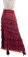 Siena Maxi Skirt - Gigi Moda - Made in Italy # 8601, Free Shipping, Gigi Moda, Made in Italy, OS, Ruffle, Silk