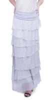 Siena Maxi Skirt - Gigi Moda - Made in Italy # 8601, Free Shipping, Gigi Moda, Made in Italy, OS, Ruffle, Silk