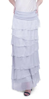 Siena Maxi Skirt - Gigi Moda - Made in Italy # 8601, Free Shipping, Gigi Moda, Made in Italy, OS, Ruffle, Silk