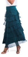 Siena Maxi Skirt - Gigi Moda - Made in Italy # 8601, Free Shipping, Gigi Moda, Made in Italy, OS, Ruffle, Silk