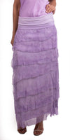 Siena Maxi Skirt - Gigi Moda - Made in Italy # 8601, Free Shipping, Gigi Moda, Made in Italy, OS, Ruffle, Silk