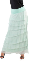 Siena Maxi Skirt - Gigi Moda - Made in Italy # 8601, Free Shipping, Gigi Moda, Made in Italy, OS, Ruffle, Silk