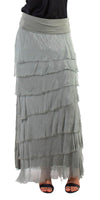 Siena Maxi Skirt - Gigi Moda - Made in Italy # 8601, Free Shipping, Gigi Moda, Made in Italy, OS, Ruffle, Silk