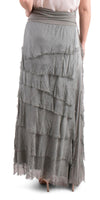 Siena Maxi Skirt - Gigi Moda - Made in Italy # 8601, Free Shipping, Gigi Moda, Made in Italy, OS, Ruffle, Silk