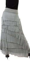 Siena Maxi Skirt - Gigi Moda - Made in Italy # 8601, Free Shipping, Gigi Moda, Made in Italy, OS, Ruffle, Silk