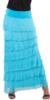 Siena Maxi Skirt - Gigi Moda - Made in Italy # 8601, Free Shipping, Gigi Moda, Made in Italy, OS, Ruffle, Silk