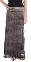 Siena Maxi Skirt - Gigi Moda - Made in Italy # 8601, Free Shipping, Gigi Moda, Made in Italy, OS, Ruffle, Silk