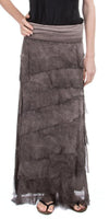 Siena Maxi Skirt - Gigi Moda - Made in Italy # 8601, Free Shipping, Gigi Moda, Made in Italy, OS, Ruffle, Silk