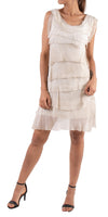 Siena Sleeveless Dress - Gigi Moda - Made in Italy # 100% Silk, ASSYMETRICAL RUFFLE DRESS, Dress, Gigi Moda, Made in Italy, MOB DRESS, MOD, MOG, MOG DRESS, MOTHER OF GROOM DRESS, MOTHER OF THE BRIDE DRESS, one size, OS, RUFFLE DRESS ITALY, RUFFLED DRESS, ruffles, RUFFLES DRESS, Silk, Sleeveless, SLEEVELESS DRESS, TIERED RUFFLED DRESS