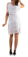 Siena Sleeveless Dress - Gigi Moda - Made in Italy # 100% Silk, ASSYMETRICAL RUFFLE DRESS, Dress, Gigi Moda, Made in Italy, MOB DRESS, MOD, MOG, MOG DRESS, MOTHER OF GROOM DRESS, MOTHER OF THE BRIDE DRESS, one size, OS, RUFFLE DRESS ITALY, RUFFLED DRESS, ruffles, RUFFLES DRESS, Silk, Sleeveless, SLEEVELESS DRESS, TIERED RUFFLED DRESS